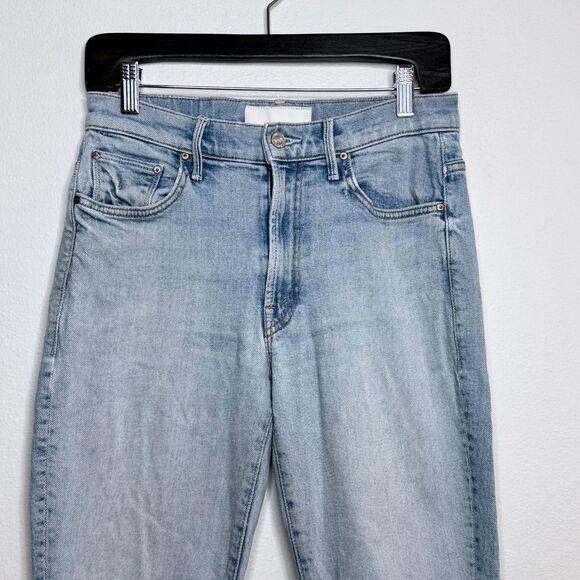 Mother Superior The Insider Crop Step Fray Jeans 27 Blue Problem With Miracles - Picture 6 of 12